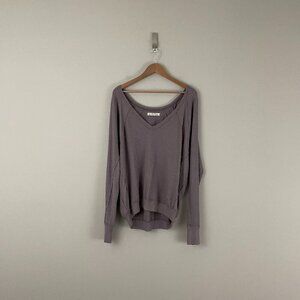 Free People We The Free Santa Clara Thermal Top Dusty Lilac Size Medium